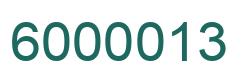 Number 6000013 green image