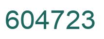 Number 604723 green image