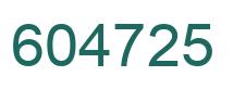 Number 604725 green image