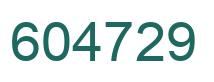 Number 604729 green image