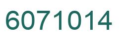 Number 6071014 green image