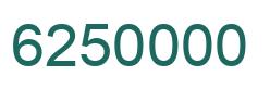 Number 6250000 green image