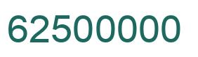 Number 62500000 green image