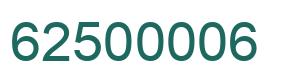 Number 62500006 green image