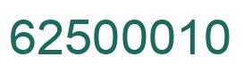 Number 62500010 green image