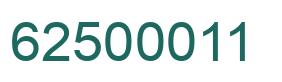 Number 62500011 green image