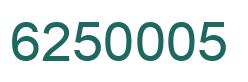 Number 6250005 green image