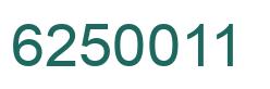 Number 6250011 green image