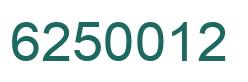 Number 6250012 green image