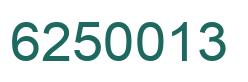 Number 6250013 green image