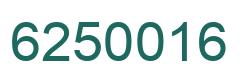 Number 6250016 green image