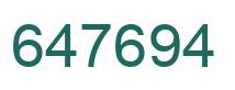 Number 647694 green image