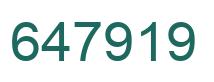 Number 647919 green image
