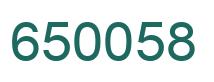 Number 650058 green image