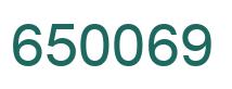 Number 650069 green image