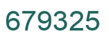 Number 679325 green image