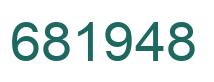 Number 681948 green image