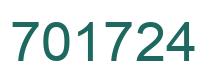 Number 701724 green image