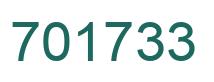 Number 701733 green image