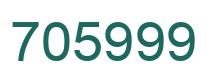 Number 705999 green image