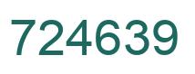 Number 724639 green image