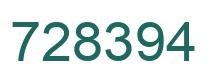 Number 728394 green image