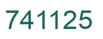 Number 741125 green image