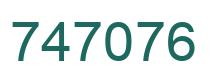 Number 747076 green image