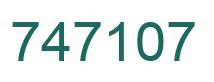 Number 747107 green image