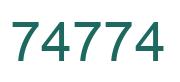 Number 74774 green image