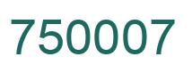 Number 750007 green image
