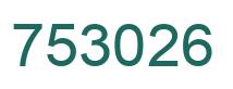 Number 753026 green image