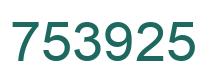 Number 753925 green image