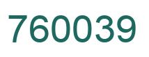 Number 760039 green image