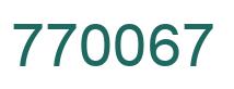 Number 770067 green image
