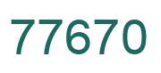 Number 77670 green image
