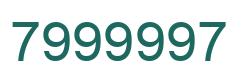Número 7999997 imagen verde