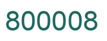 Number 800008 green image