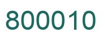 Number 800010 green image