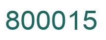 Number 800015 green image