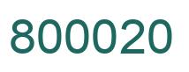 Number 800020 green image