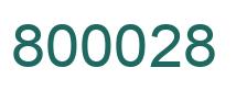 Number 800028 green image