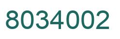 Number 8034002 green image