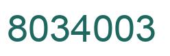 Number 8034003 green image