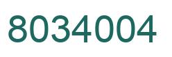 Number 8034004 green image