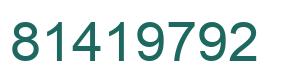 Number 81419792 green image