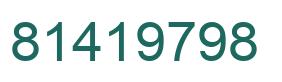 Number 81419798 green image