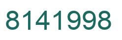 Number 8141998 green image