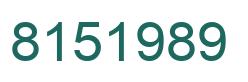 Number 8151989 green image
