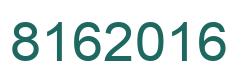 Number 8162016 green image
